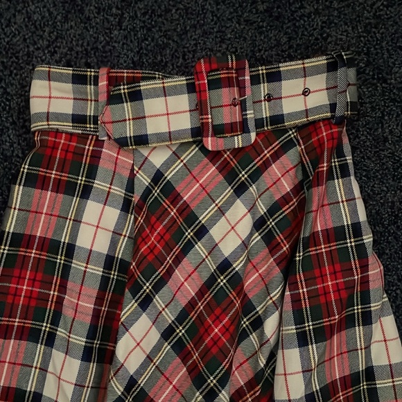 Plaid Midi Skirt with belt - Picture 4 of 8